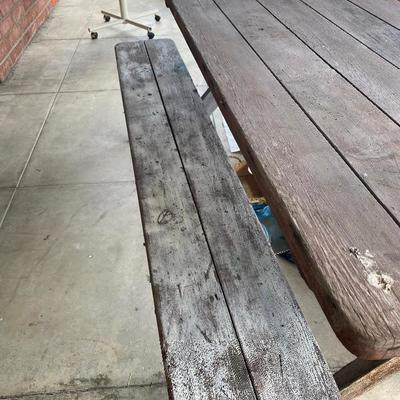 Wood Picnic Table with Benches 