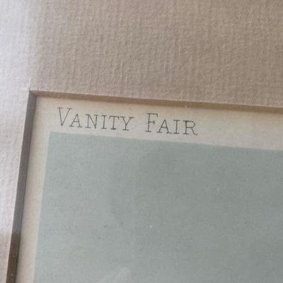 Lot # 50 Vintage Vanity Fair Print and Hand-colored Wood Engraving 