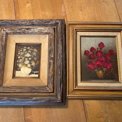 2 Floral Oil Paintings