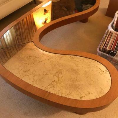 Mid Century Coffee Table Mirrored top