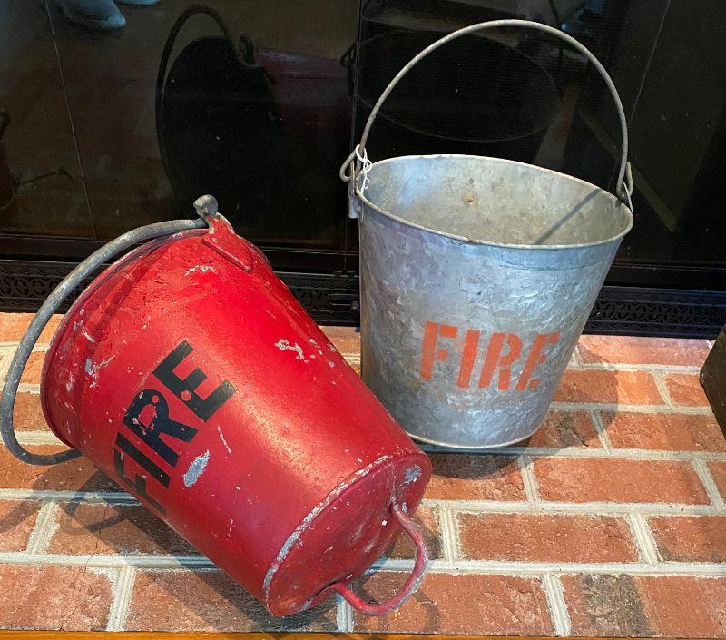 Lot 78 Antique Metal Fire Brigade Buckets