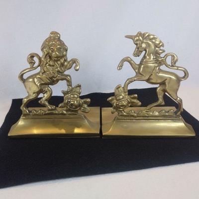 Brass English and Scottish Motif Bookends