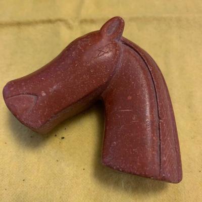 Clay Pre Columbian NA horse head pipe
