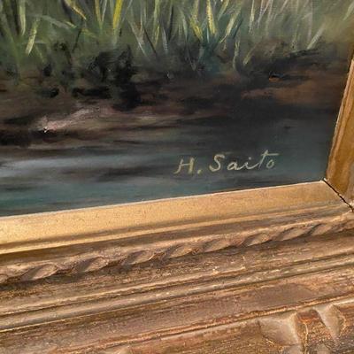 Lot #86 Original Oil on Canvas Painting by H. Saito 
