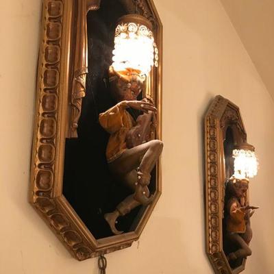 Mid Century Hollywood Regency Italian  Pixie Wall Lamps Sconces. PAIR