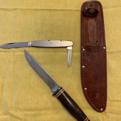 pocket knife & straight blade K-Bar