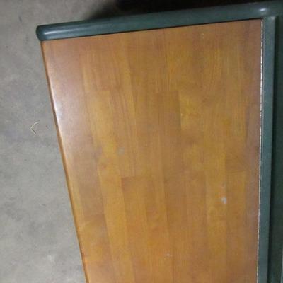Lot 84 - Hand Crafted Wood Bench with Storage Green Finish