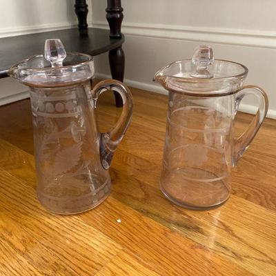 Glass Pitchers with lids