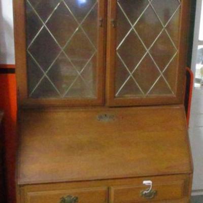 Lot 94 -Vintage Solid Wood Secretary Hutch 