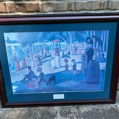 Large George Seurat print framed