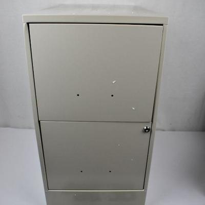 Lorell 2 Drawers Vertical Steel Lockable Filing Cabinet. Dented, Retails for $70