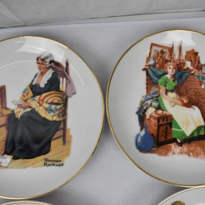 Vintage 1984 Norman Rockwell Plates, Qty 8