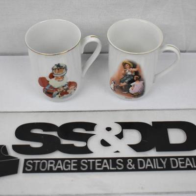 2 Vintage Norman Rockwell Cups: 1985 Space Age Santa & 1981 The Music Maker