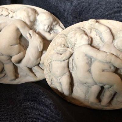 Pottery Cherub Pair
