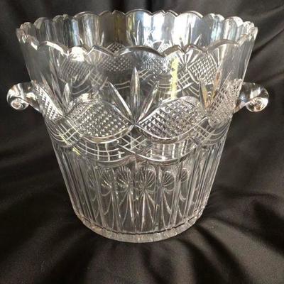 Cut & Etched Crystal Ice Bucket