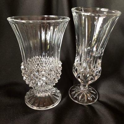 Pair Crystal Vases