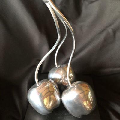 Cast Aluminum Cherry Sculpture