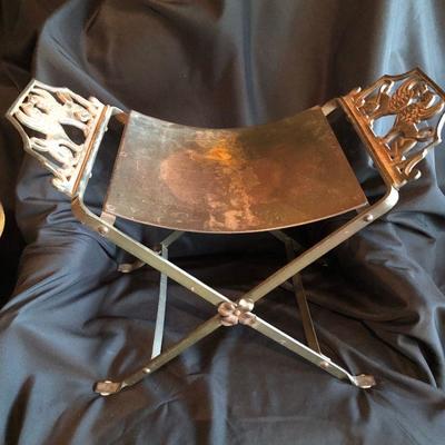 Iron Garden Stool w/Griffins