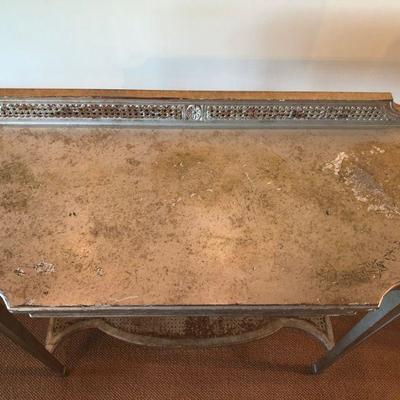 Painted Wood & Caned Entry Table
