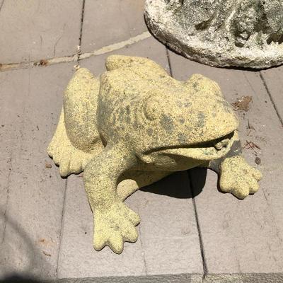 Lot 134 - Cement Animal Statues and Bird Bath