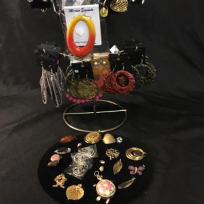 Assorted costume jewelry charms and earrings Lot 1501 displays not included