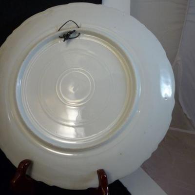 2 - Decorative Antique Plates - Unsigned - Painted Lady Green Gold Rim