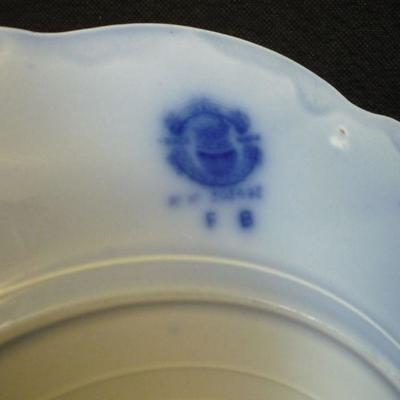 Antique Plate - Blue with Gold Trim - Marked Oct 19th 97