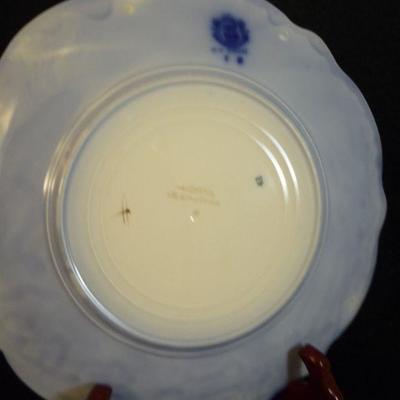 Antique Plate - Blue with Gold Trim - Marked Oct 19th 97