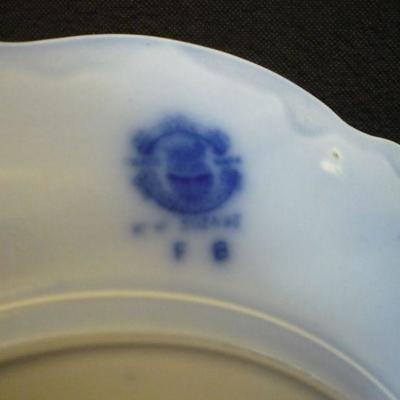Antique Plate - Blue with Gold Trim - Marked Oct 19th 97