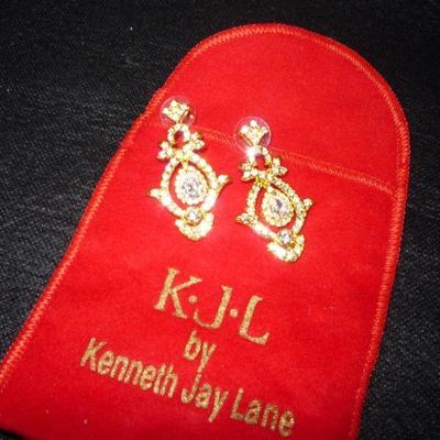 KJL by Kenneth Jay Lane - Drop Rhinestone Pierced Earrings
