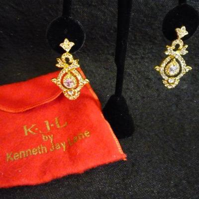 KJL by Kenneth Jay Lane - Drop Rhinestone Pierced Earrings