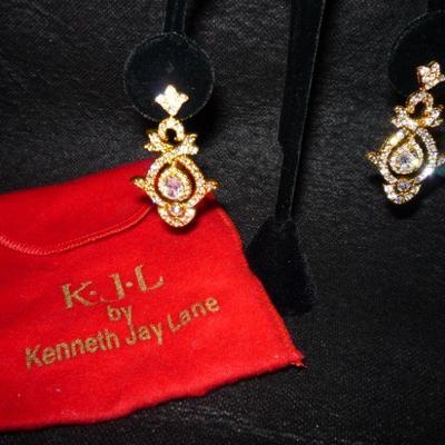KJL by Kenneth Jay Lane - Drop Rhinestone Pierced Earrings