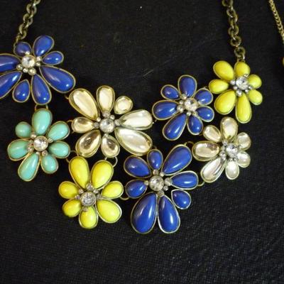 Lot of 3 Necklaces - J Crew Collar Necklace and Vintage Stone with Lucky Coin Plus Bead and Rhinestone