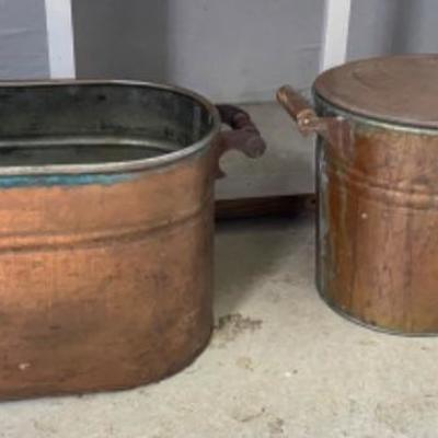 Lot # 172 Pair of Copper Boilers Tubs