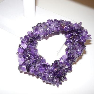 Genuine Amethyst Stretch Bracelet
