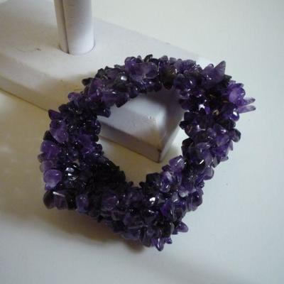 Genuine Amethyst Stretch Bracelet