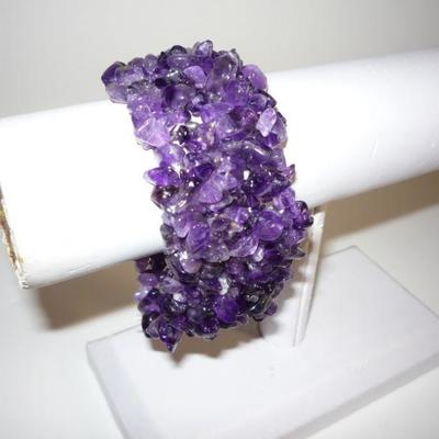 Genuine Amethyst Stretch Bracelet