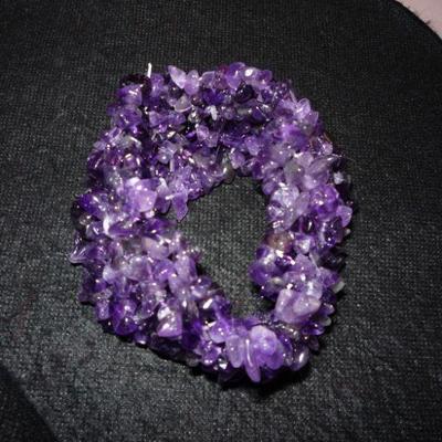 Genuine Amethyst Stretch Bracelet