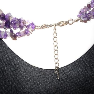 Genuine Amethyst multi strand necklace 