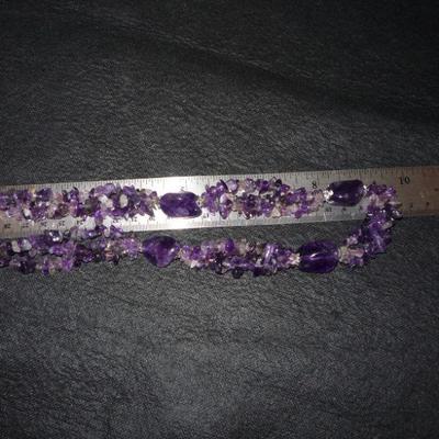 Genuine Amethyst multi strand necklace 