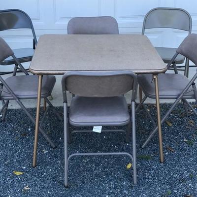 Lot # 187 Card table and chair lot 