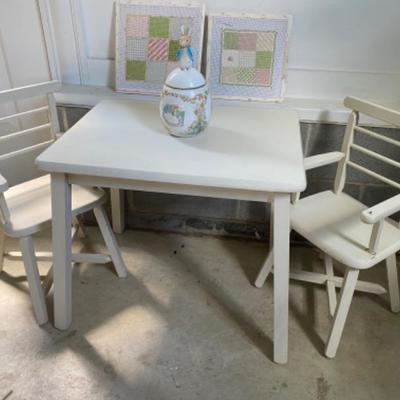 Lot # 196 Childs Painted Table set 