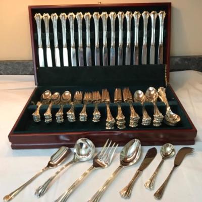 Lot # 204 Silver plate Flatware with box 