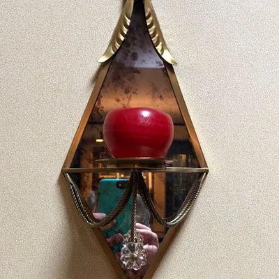 PAIR Mirrored Brass Sconces