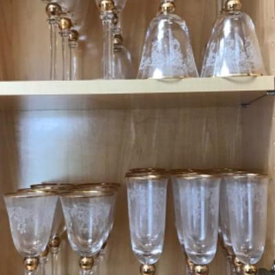 Lot # 209 Lot of 30pc Etched Stemware 