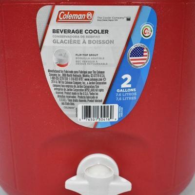 Coleman Beverage Cooler: 2-Gallon Jug with Faucet & Spout, Red - $18 Retail New