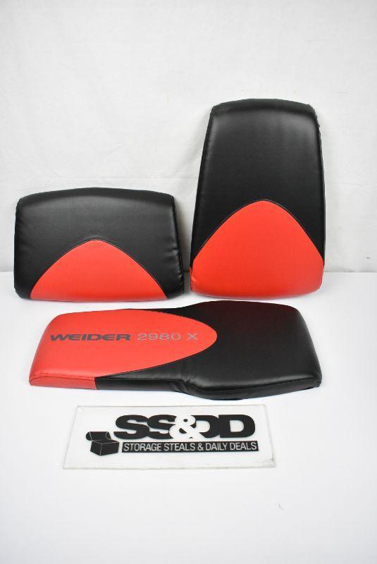 Weight Bench Cushions. Cushions ONLY. Red/Black "Weider 2980X" New