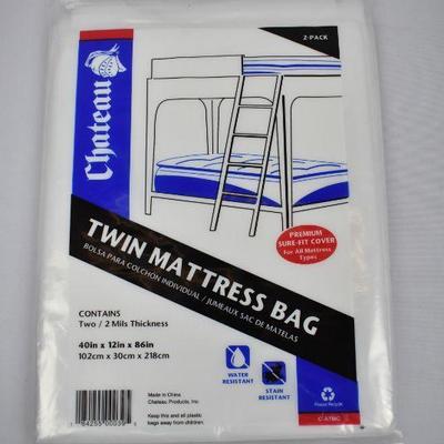 Chateau Twin Size  Mattress Bags, 2 pack - New