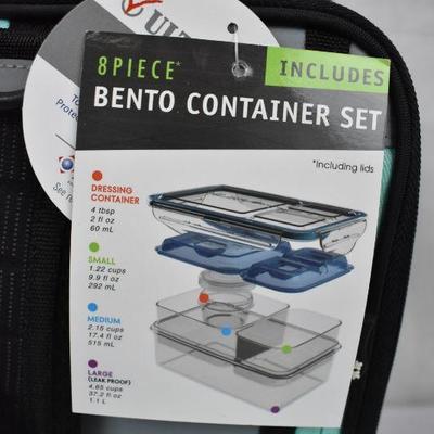Expandable Lunch Box w/ Ice Walls, Double Capacity, & Bento Box Set - New