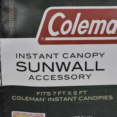 Coleman Instant Canopy Sunwall Accessory, fits 7' x 5'. SUNWALL ONLY - New